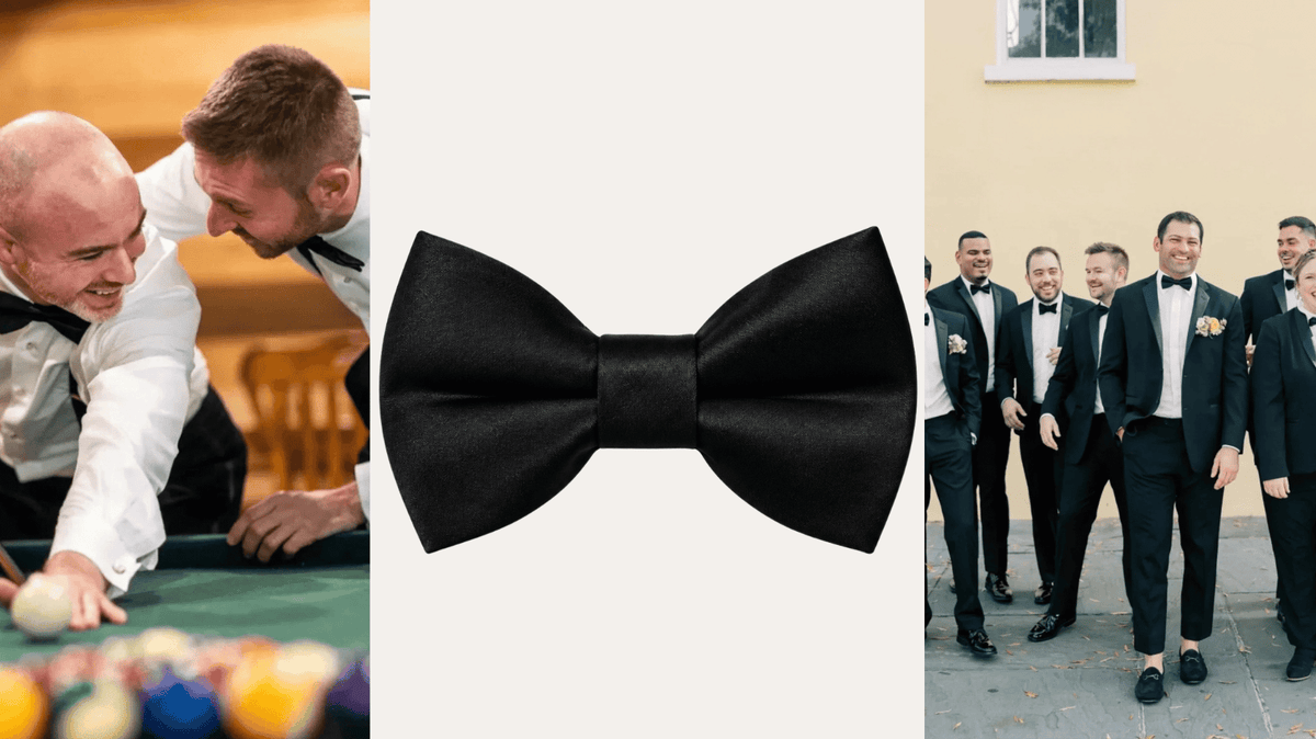 Black bow tie fashion blog- men and women displayed in elegant black bowties.