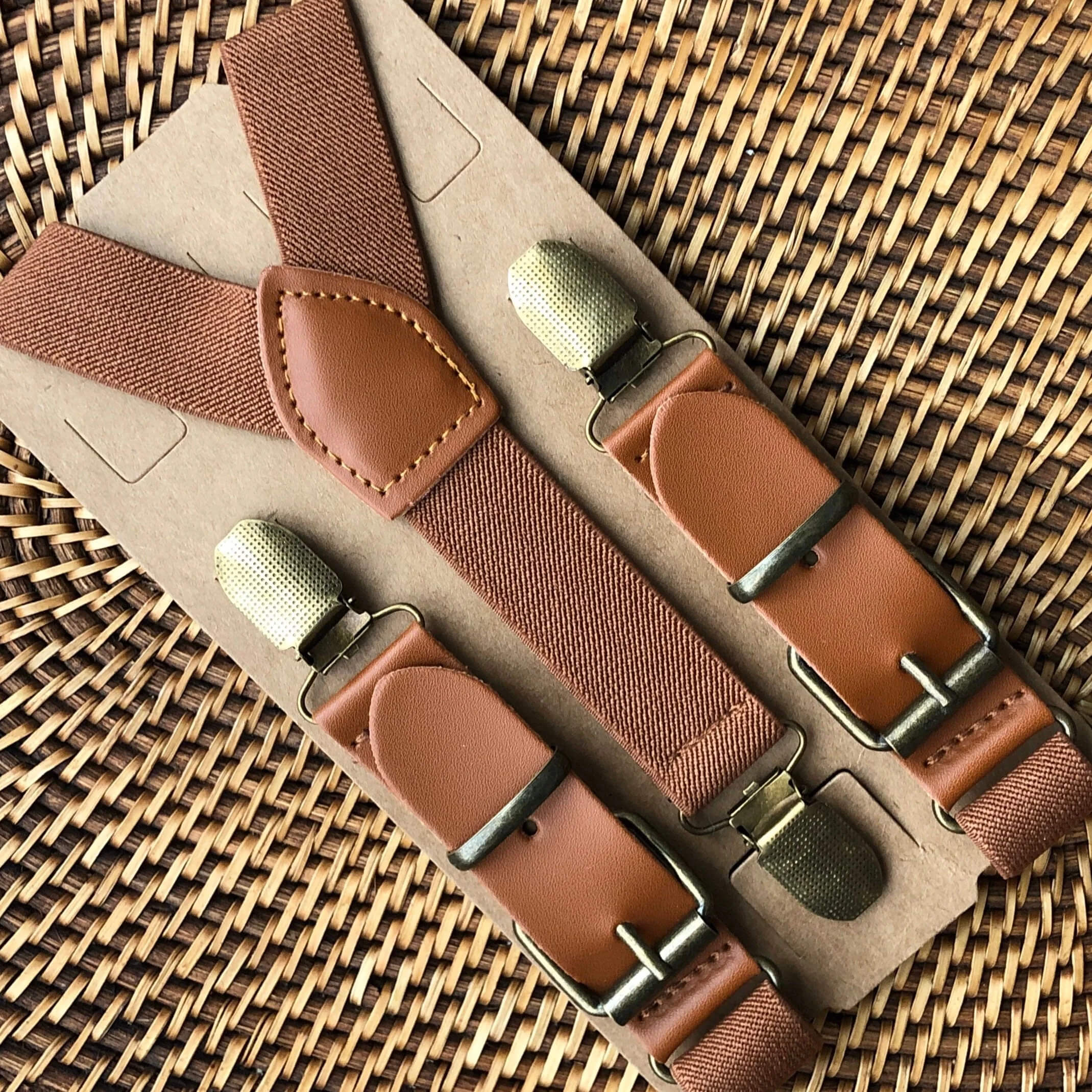 Elastic stretch yback suspenders adjustable straps vegan faux leather metal clips hardware men boys toddlers infant baby kid adult wedding groom groomsmen ring bearer formal suit tuxedo trousers pants attire clothing accessory durable classic