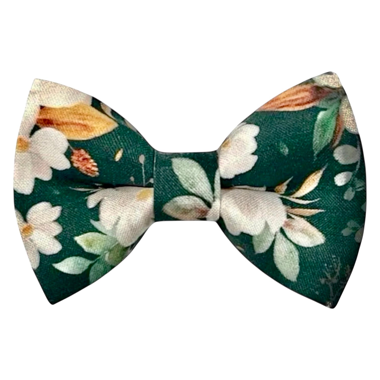 Emerald green floral bow tie for groomsmen, groom at a wedding, and ring bearers.