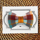 Orange and Blue plaid Dog Bow Tie for Dog and Cat Collar