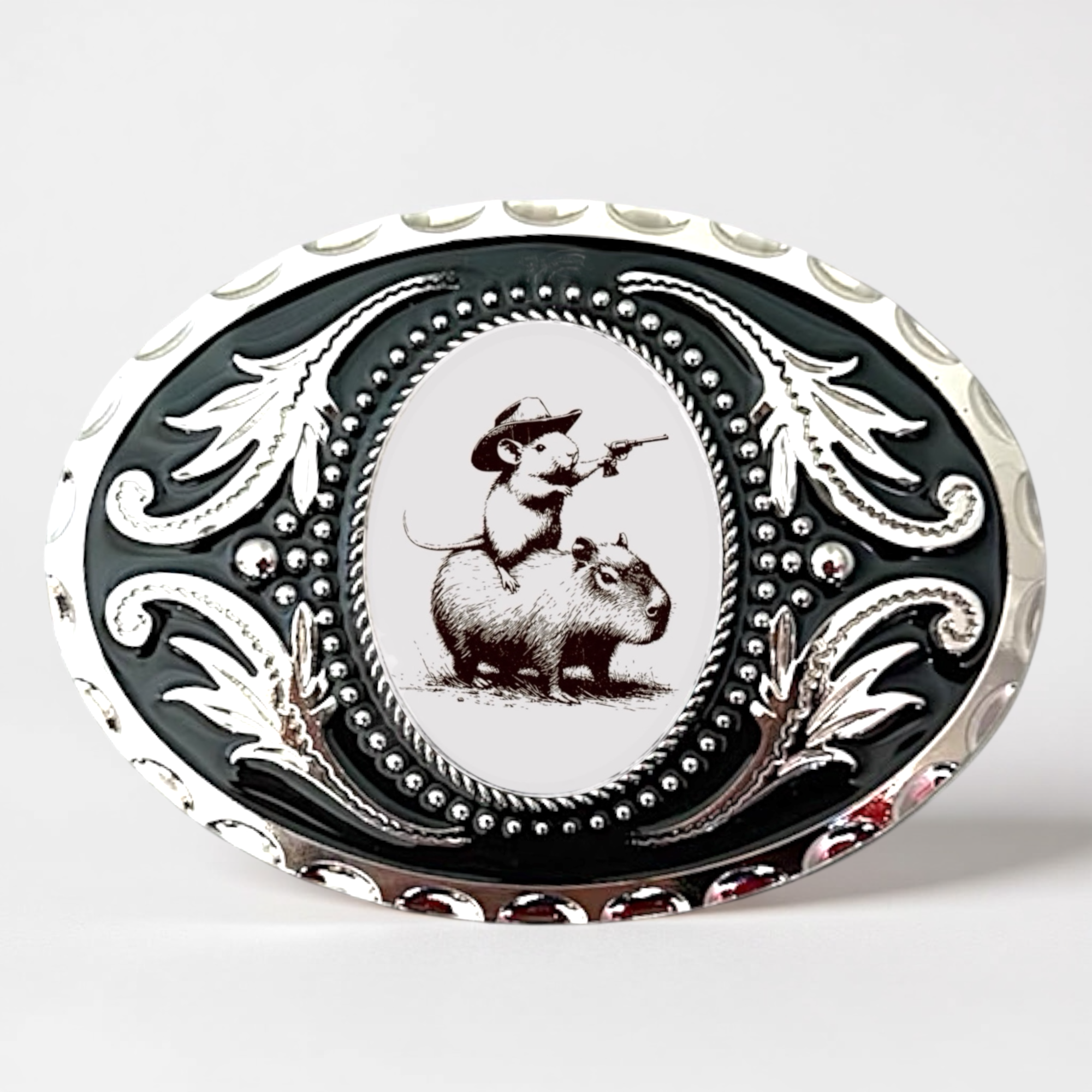 Capybara Belt Buckle, Cowboy Western Accessory