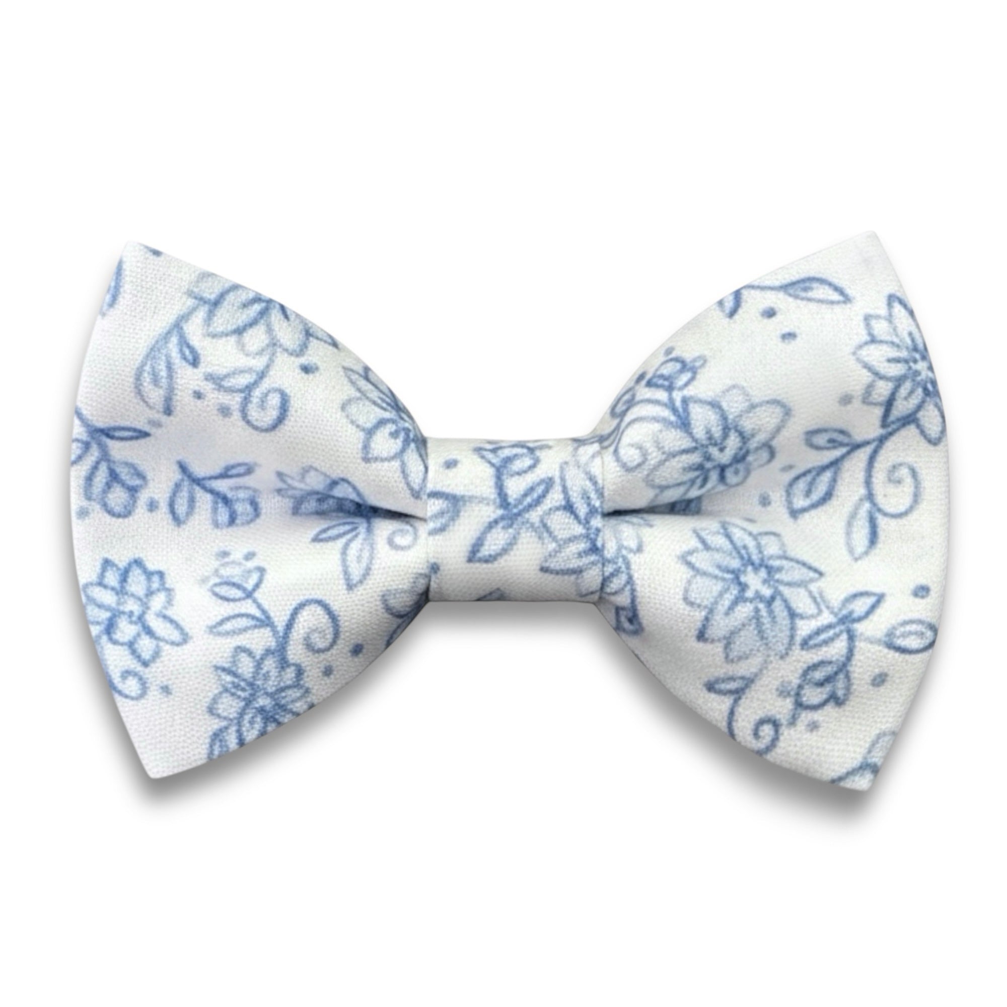 Blue Floral Bow Tie for Men Handmade Cotton Pre Tied Wedding Neckwear