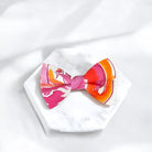 Preppy Bow Tie in Orange & Pink- Wedding Bowtie