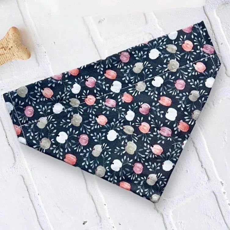 Pumpkin Fall Dog Bandana or Cat Bandana- Halloween Slip on Over the Collar