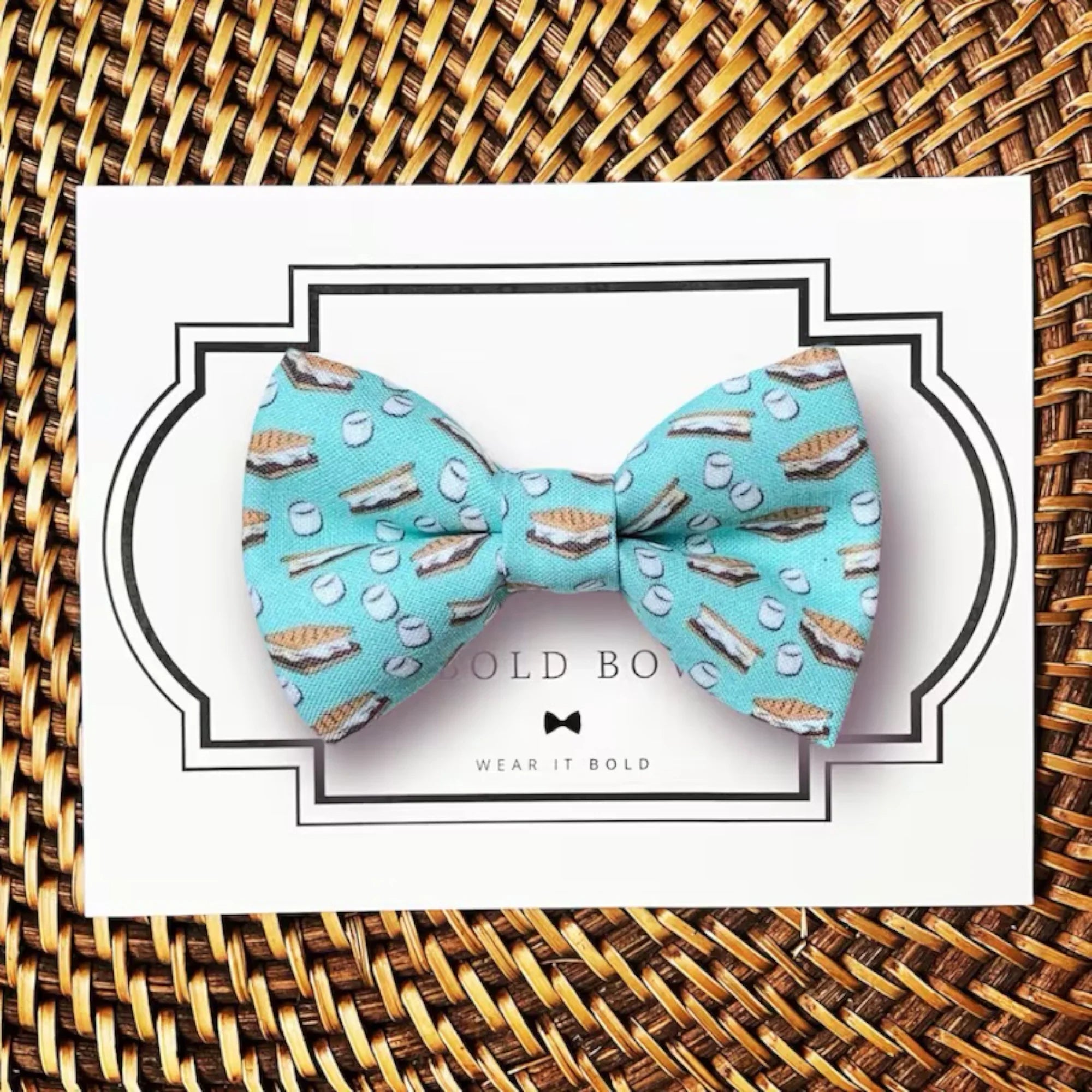 Camping dog bow tie for summer.