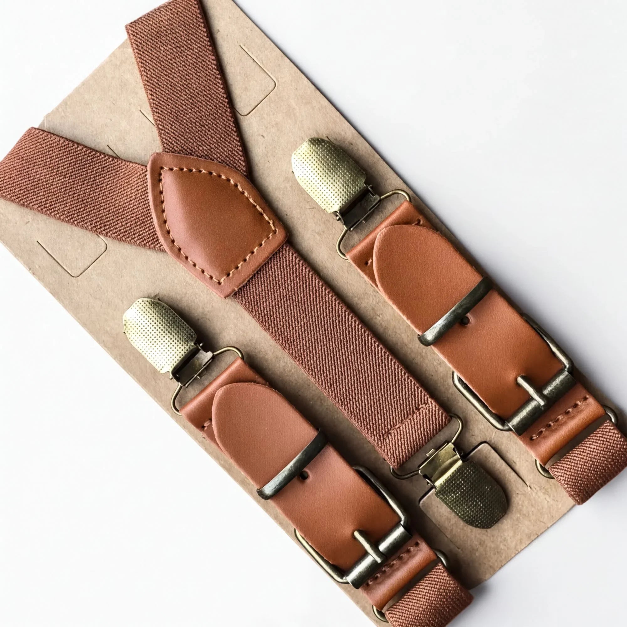 Brown suspenders for men and women for groomsmen wedding accessories, boys bow ties, toddler bowties, and formal events.