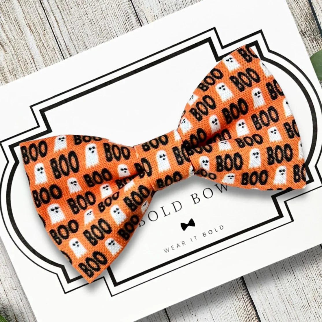 Orange Ghost Dog Bow Tie for Dog Collar and Cat Collar