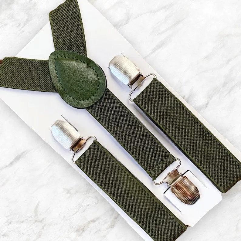 Sizes: Small: 6 months to 6 years, suspender length 18 inches to 29 inches Medium: 7 years to 12 years, suspender length 25 1/2 inches to 40 inches Adult: 13 years and up, suspender length is 25 1/2 inches to 40 inches Big and Tall: Adults over 6 feet tall, suspender length is 31 inches to 53 inches