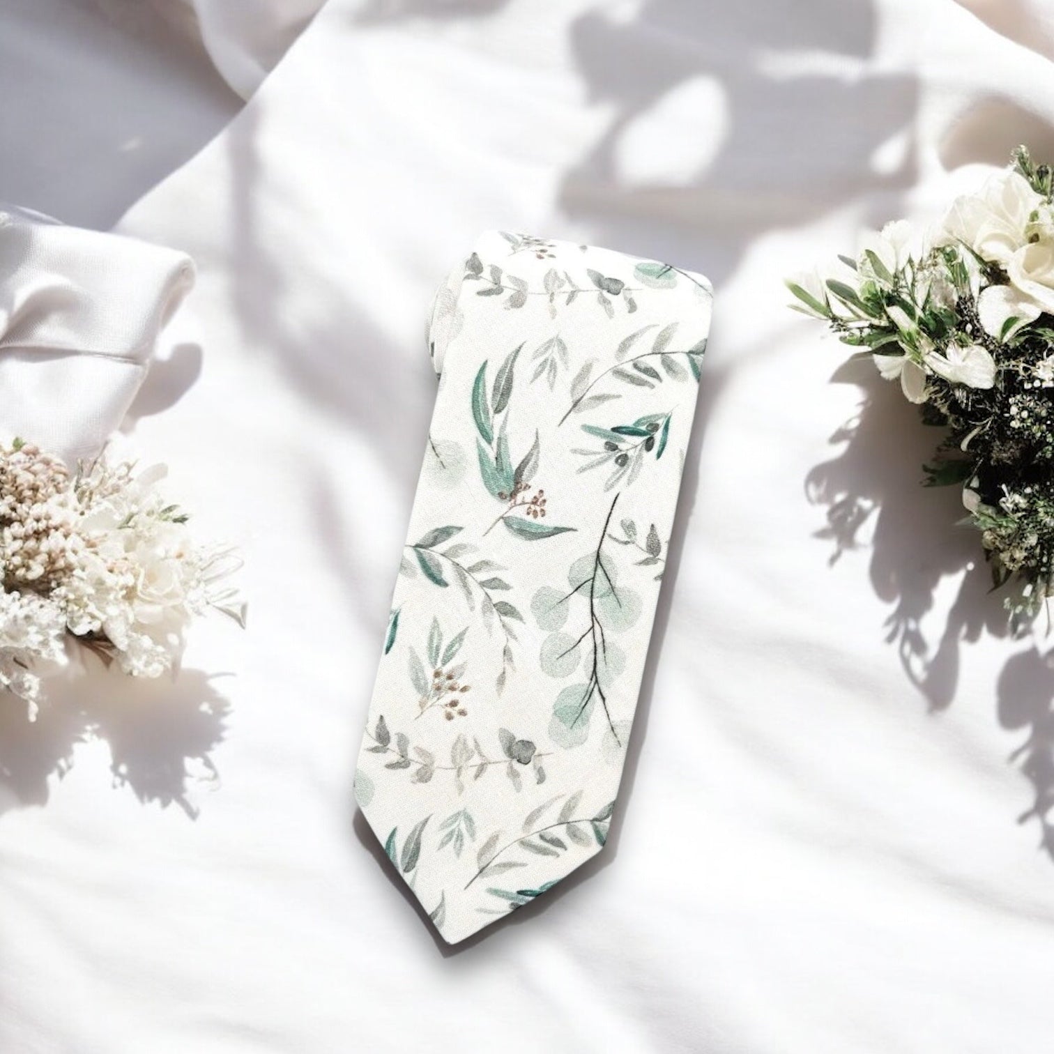 Eucalyptus necktie for men’s tie for wedding.