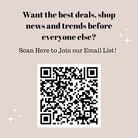 a QR code and a message asking for the best deals, news, and trends before everyone else.