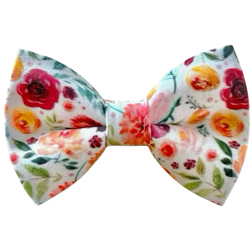 Floral garden bow tie on a white background