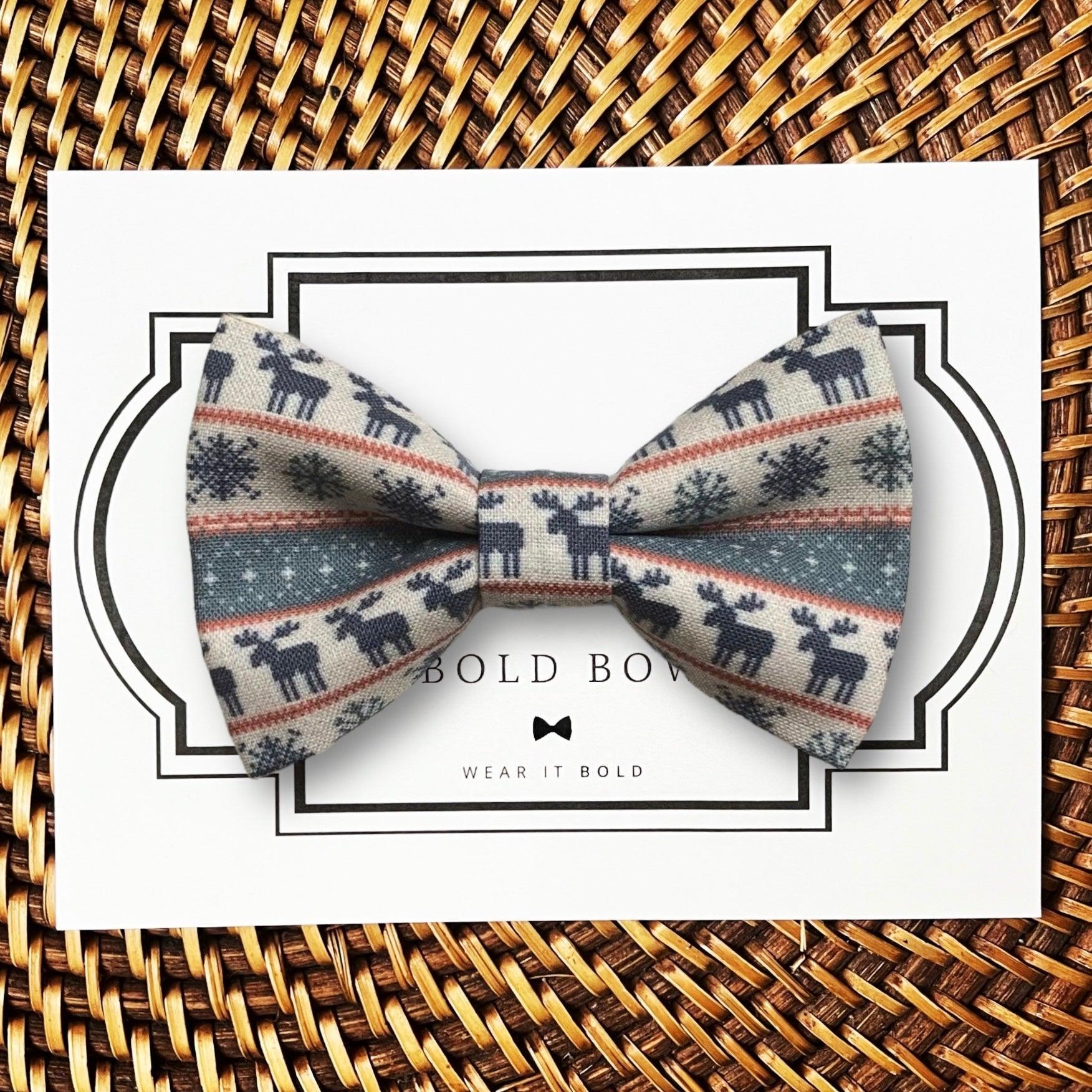 Christmas Reindeer Dog bow tie or Cat bow tie for pet bowtie collar for Christmas.