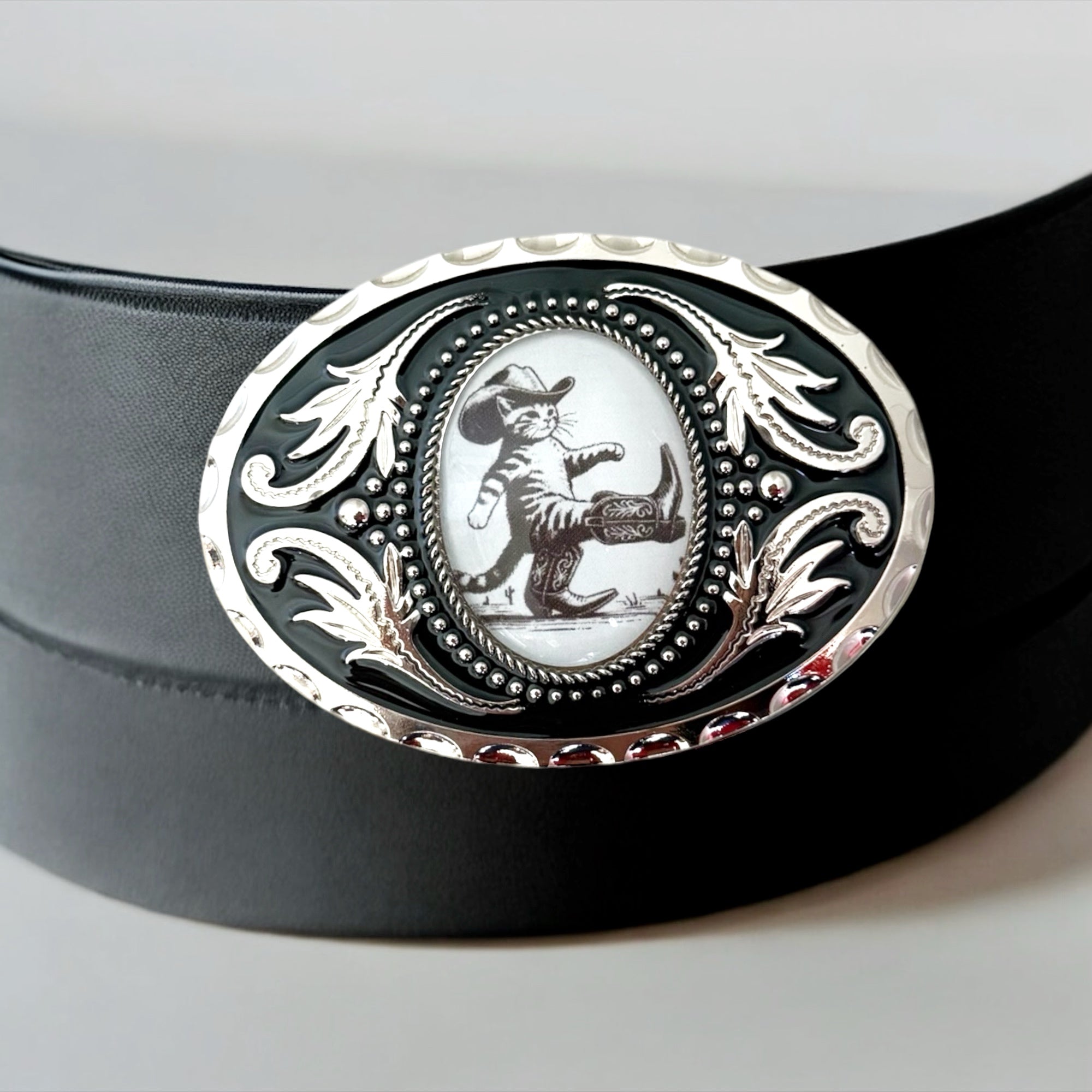 Cowboy Kitten Belt Buckle Western Accessory
