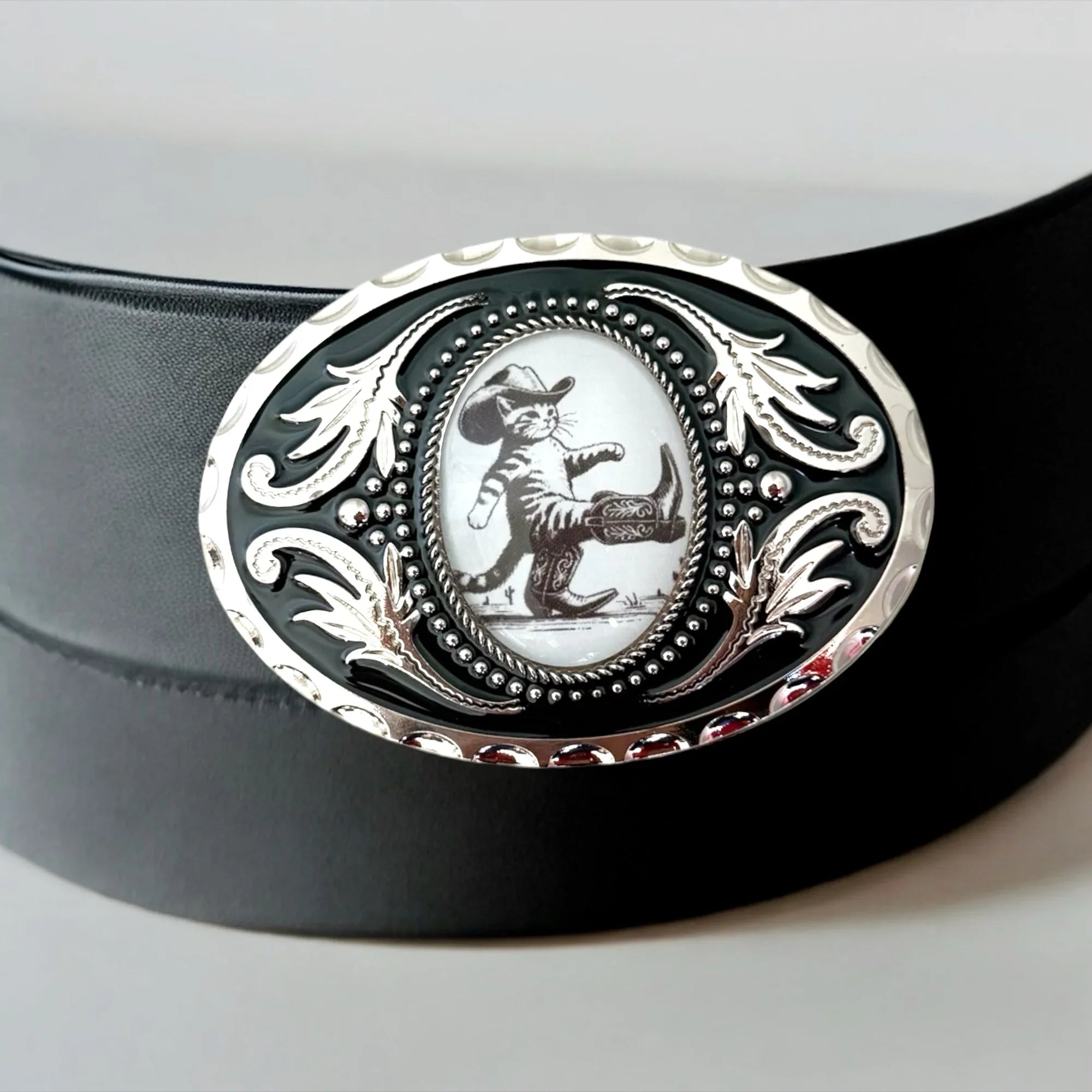 Cowboy Kitten Belt Buckle Western Accessory