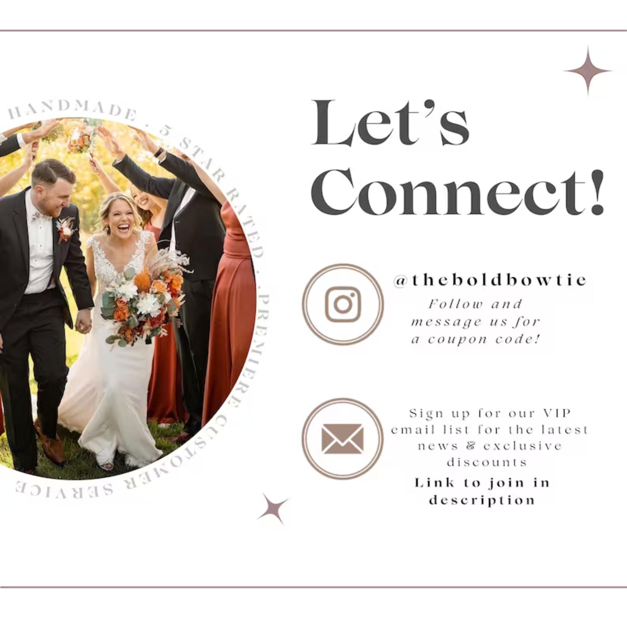 a photo of a bride and groom in a circle with the words let's connect