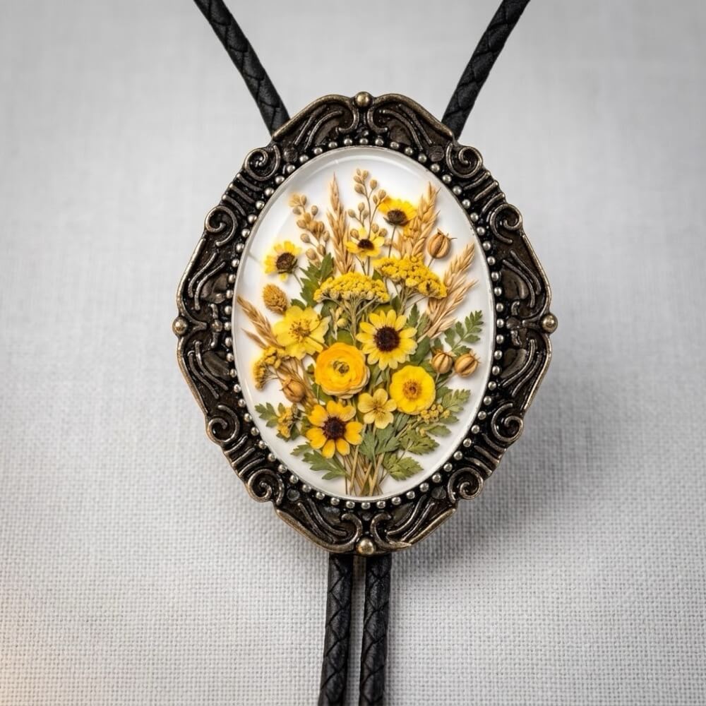 Yellow bolo tie for men.