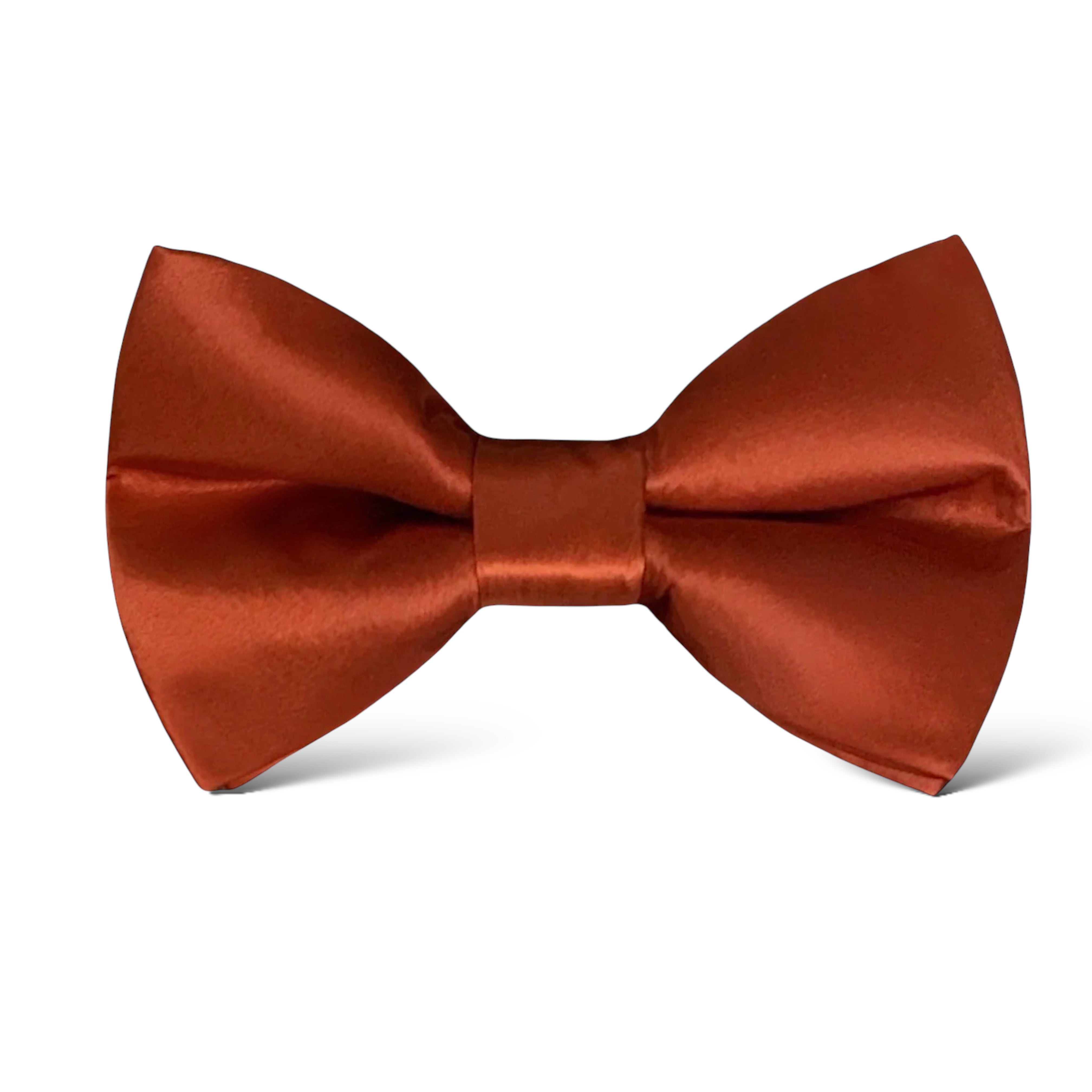 Burnt Orange Bow Tie- Terracotta Bowtie in Satin for groomsmen, ring bearers and wedding guests.