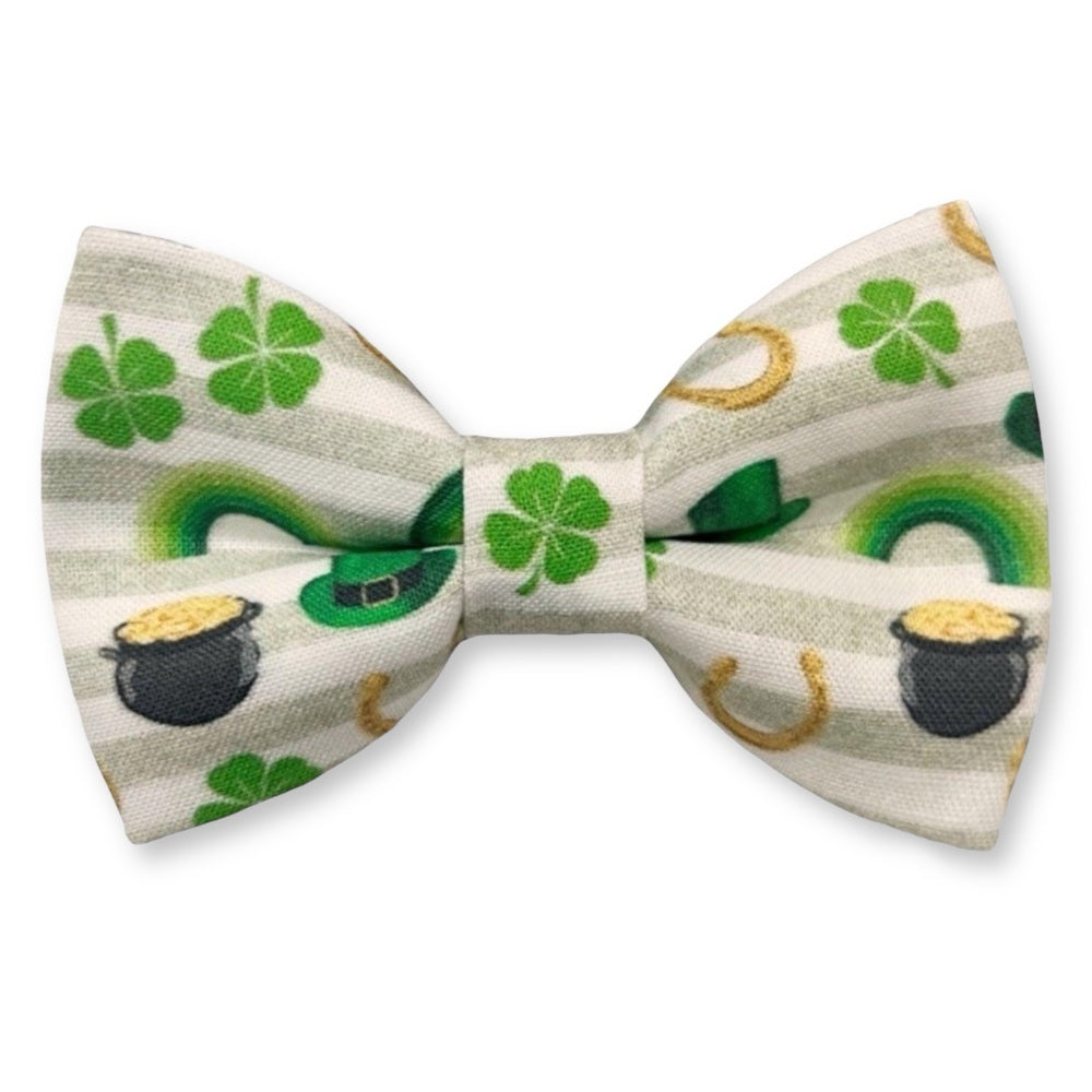 Bow tie with St. Patrick's Day patterns on a white background