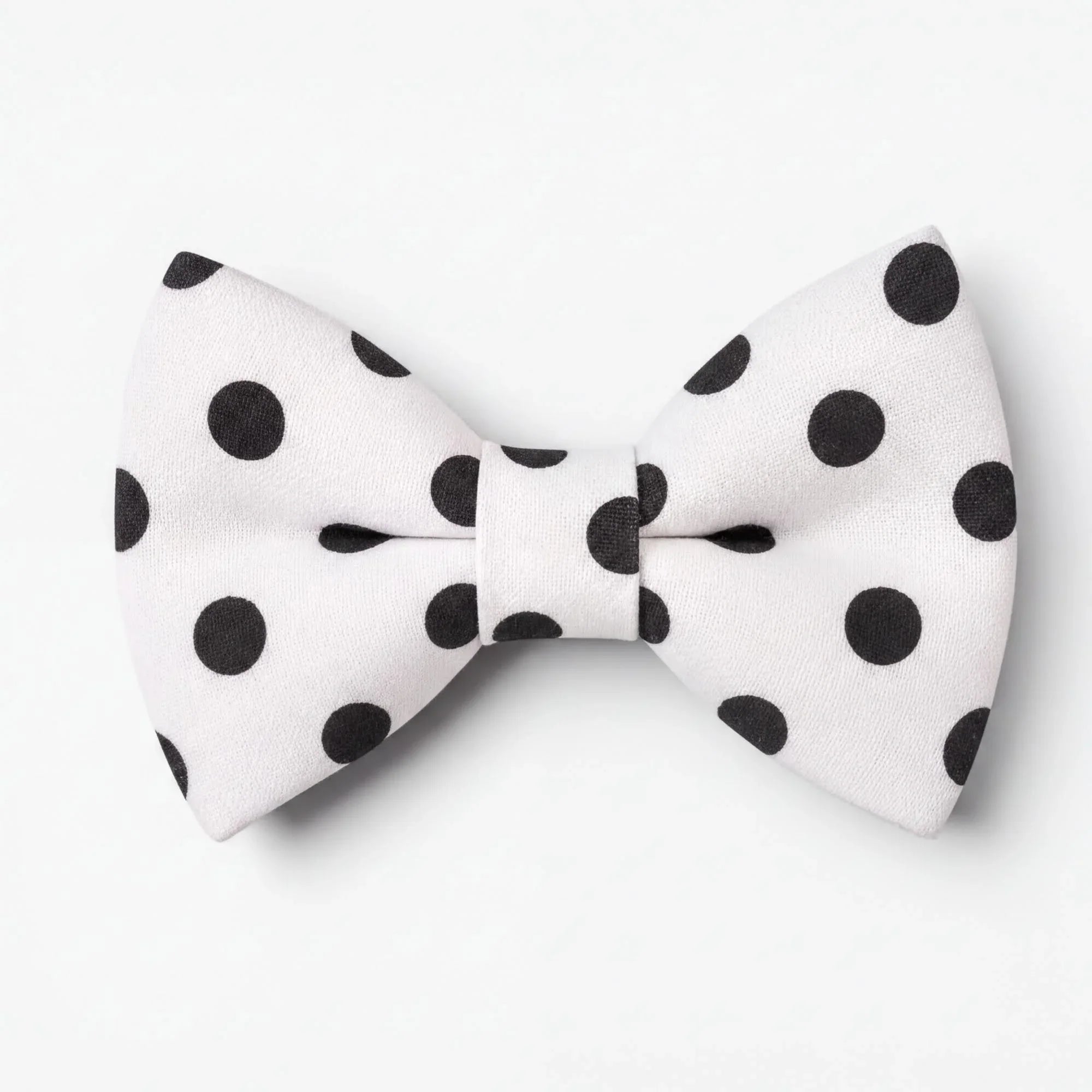 Polka dot bow tie for men in black and white.