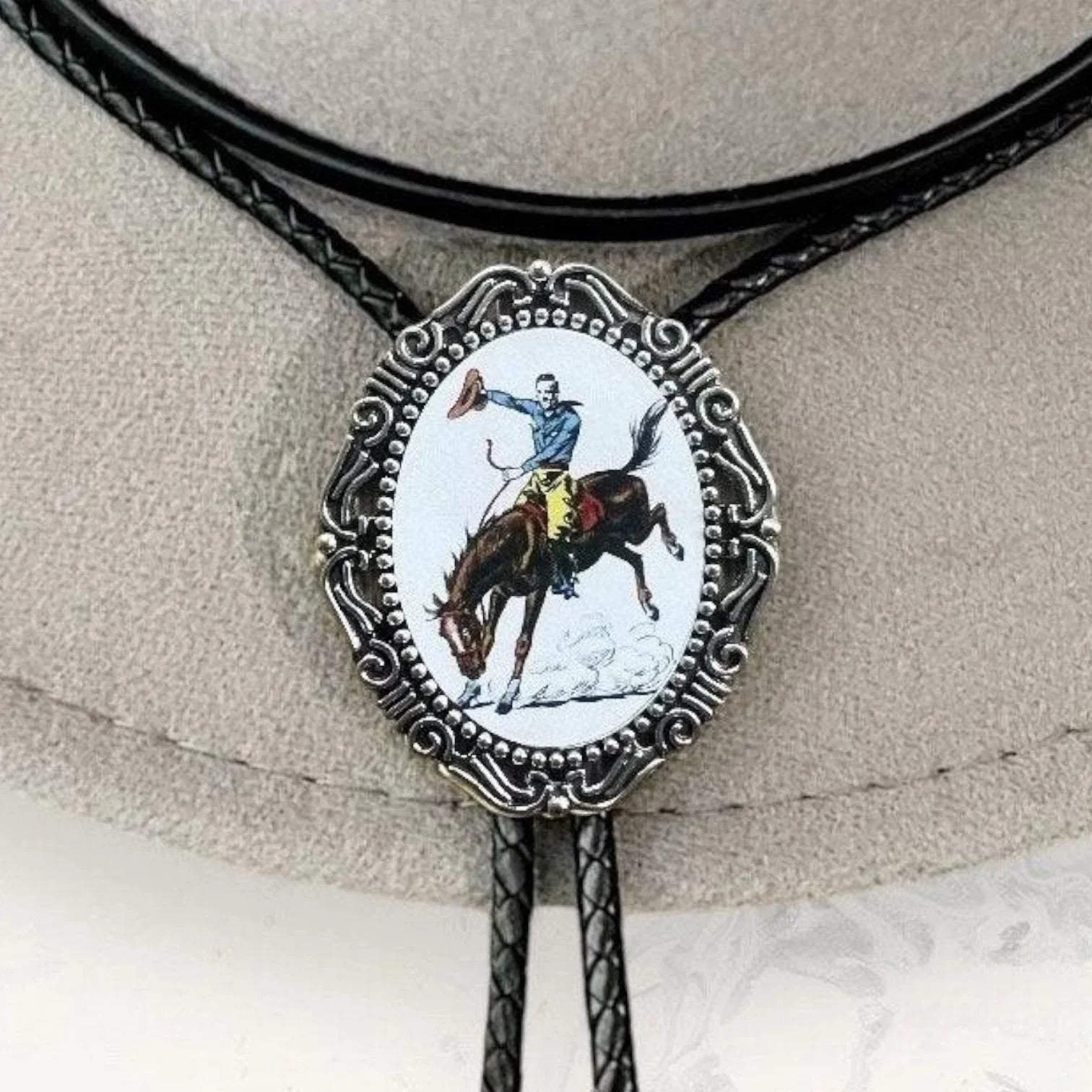 Retro Cowboy Bolo tie for men groomsmen and wedding.