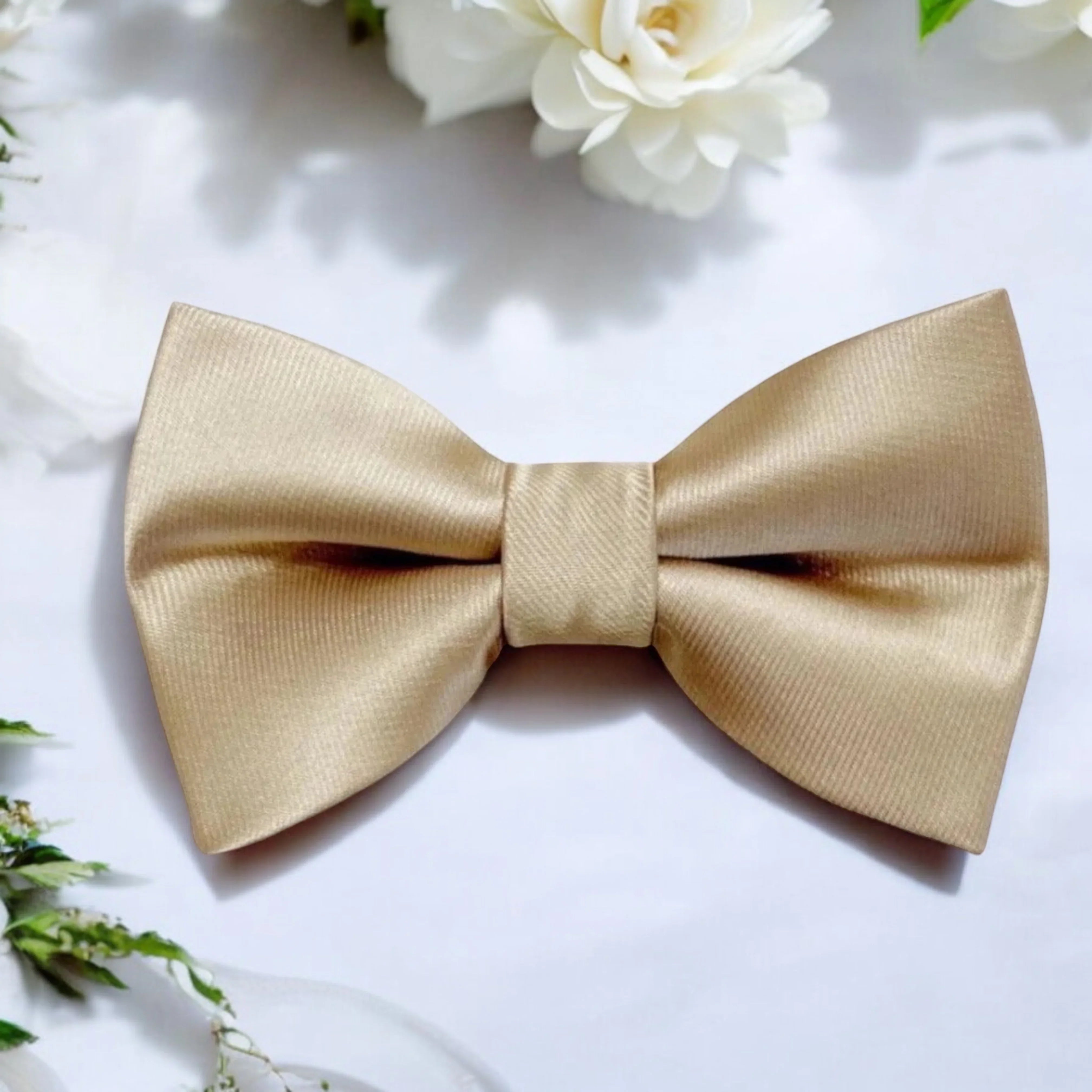 Champagne Bow Tie for wedding groomsmen and ring bearer outfit.