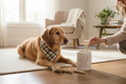 Watercolor Christmas Plaid Dog Bandana