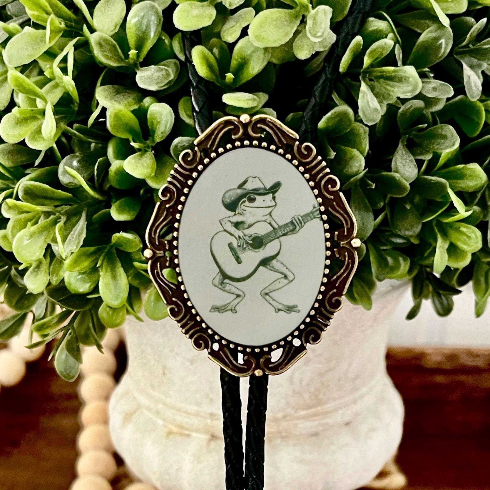 Bolo Tie with Frog Western Cowboy String Tie