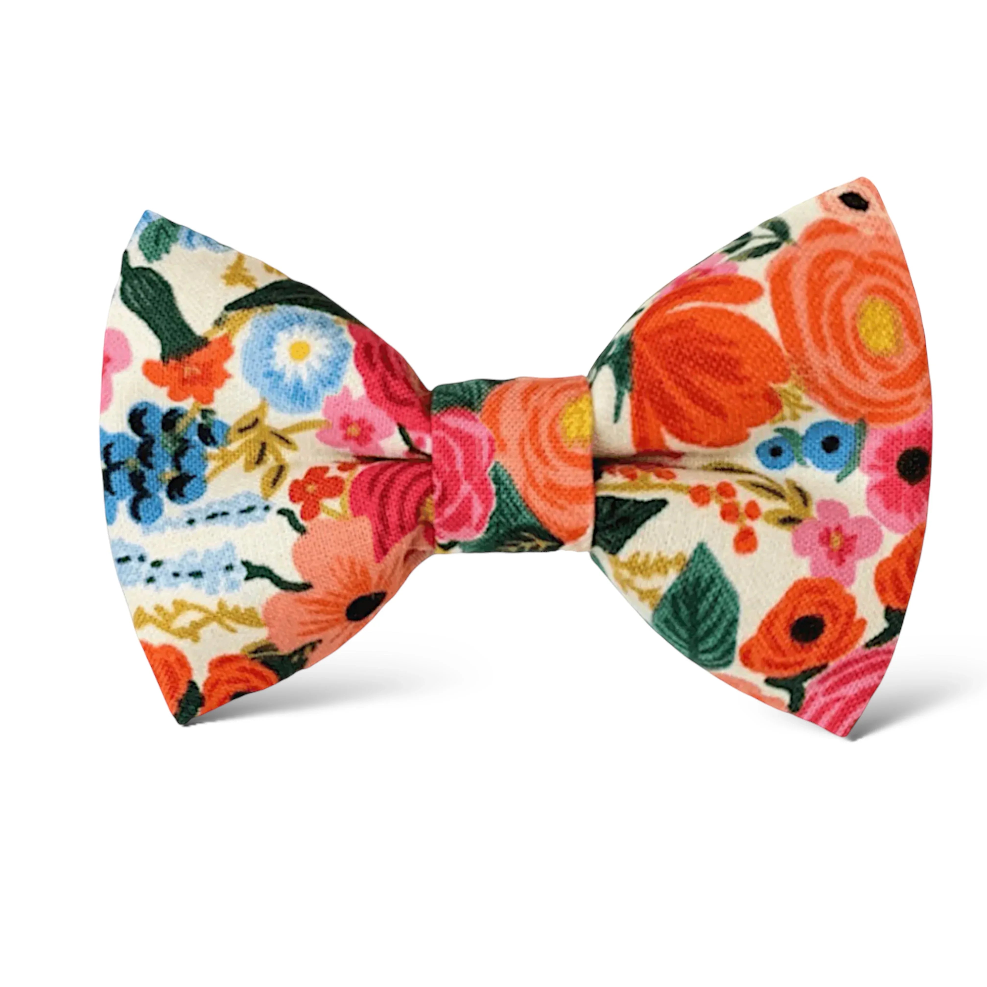 Garden floral bow tie for men, weddings and groomsmen, on a white background