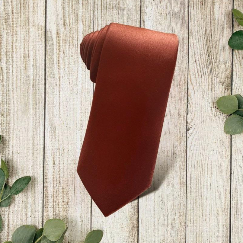 Terracotta necktie for men’s tie for wedding.