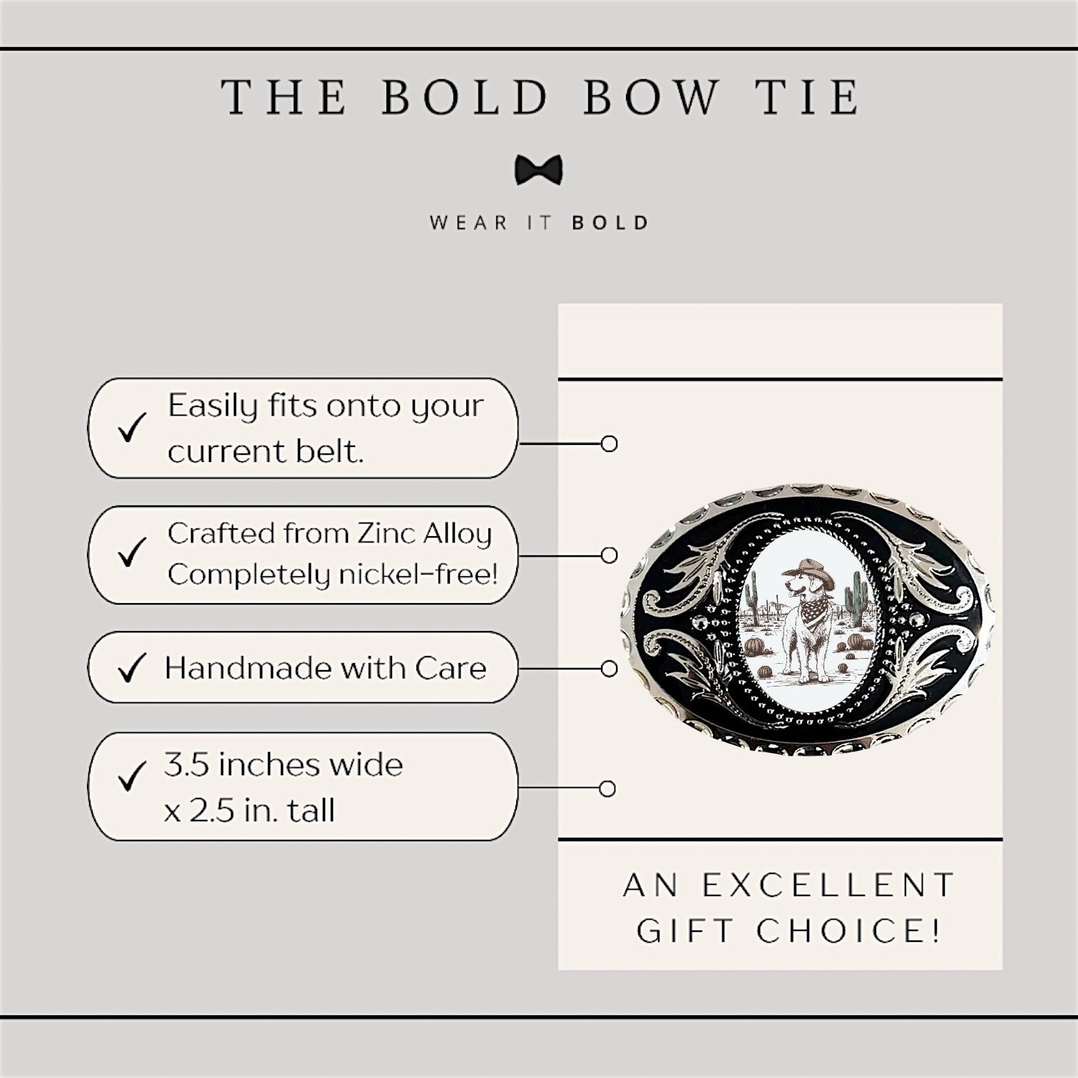 Infographic for dog belt buckle