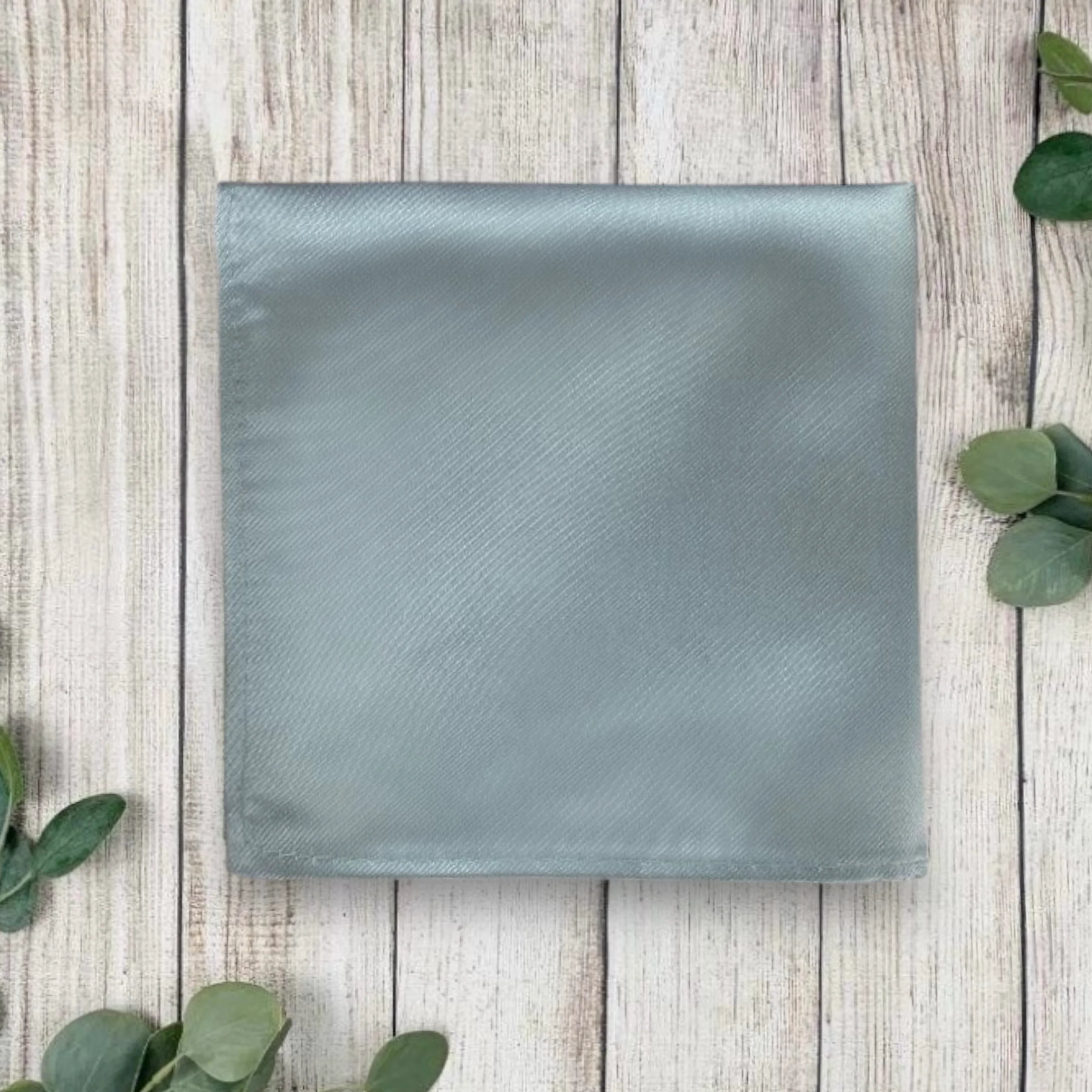 Dusty blue pocket square for wedding or special event.