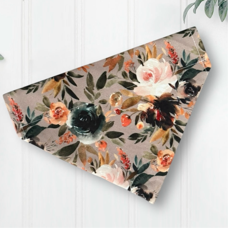 Floral Dog Bandana- Over the Collar dog wedding accessory