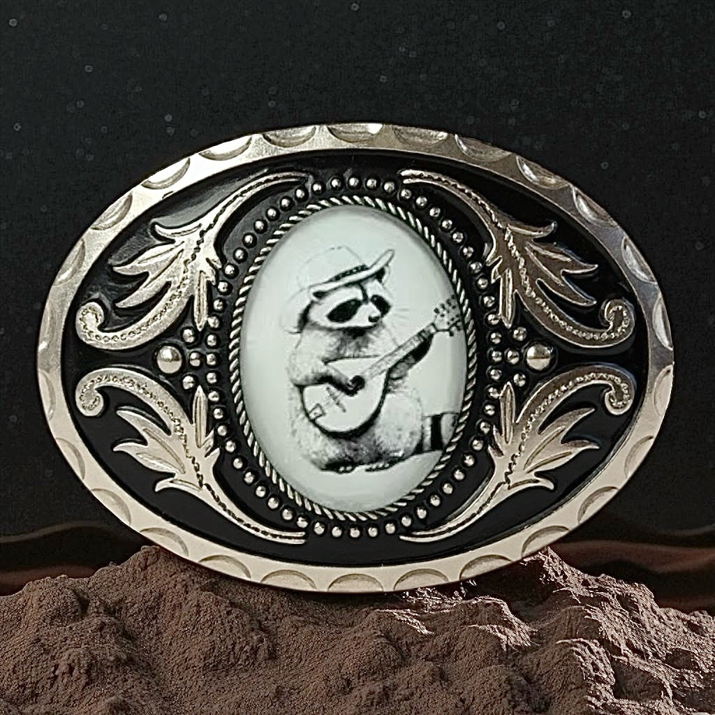 Raccoon Belt Buckle, Western Accessory