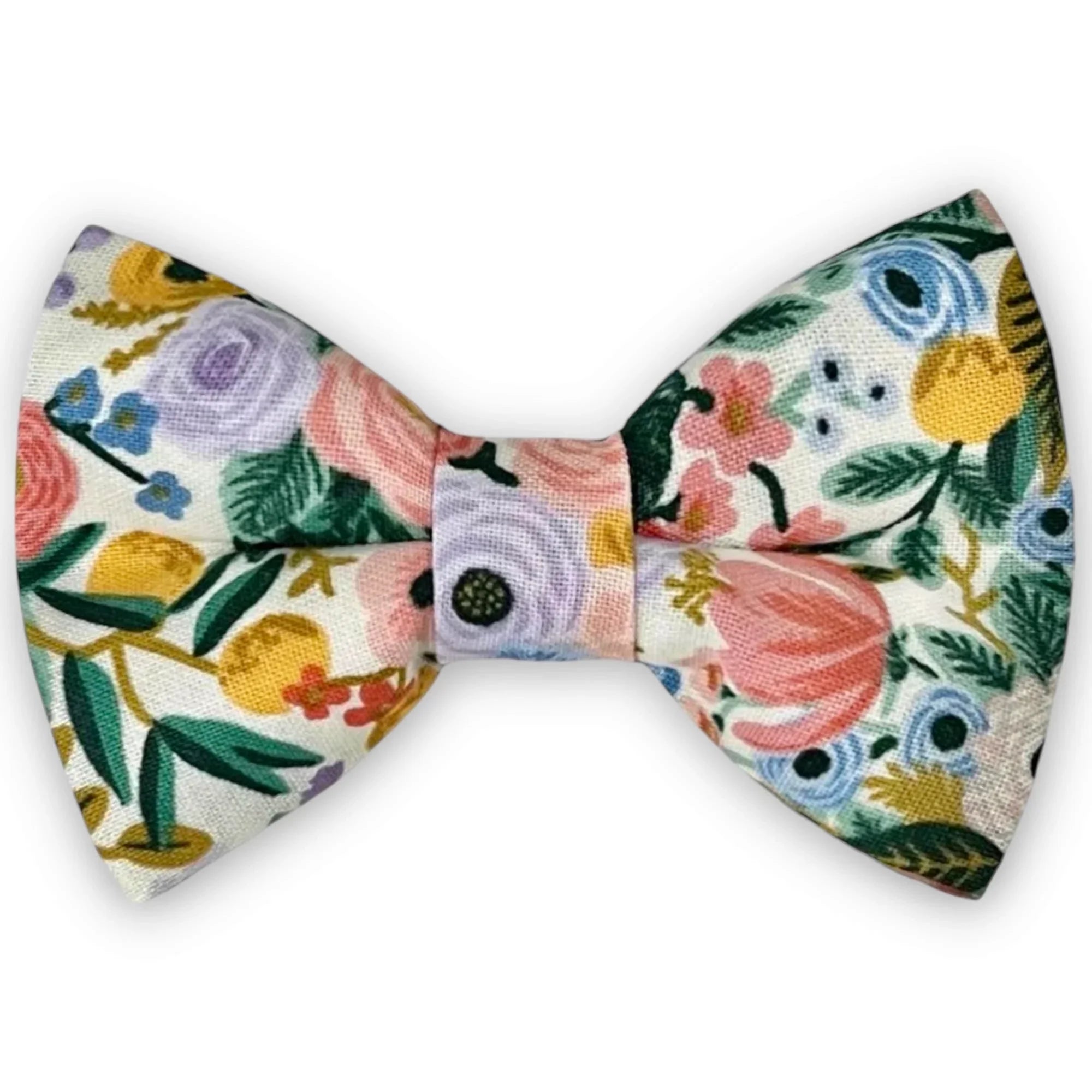Floral bow tie for men, weddings and groomsmen, on a white background