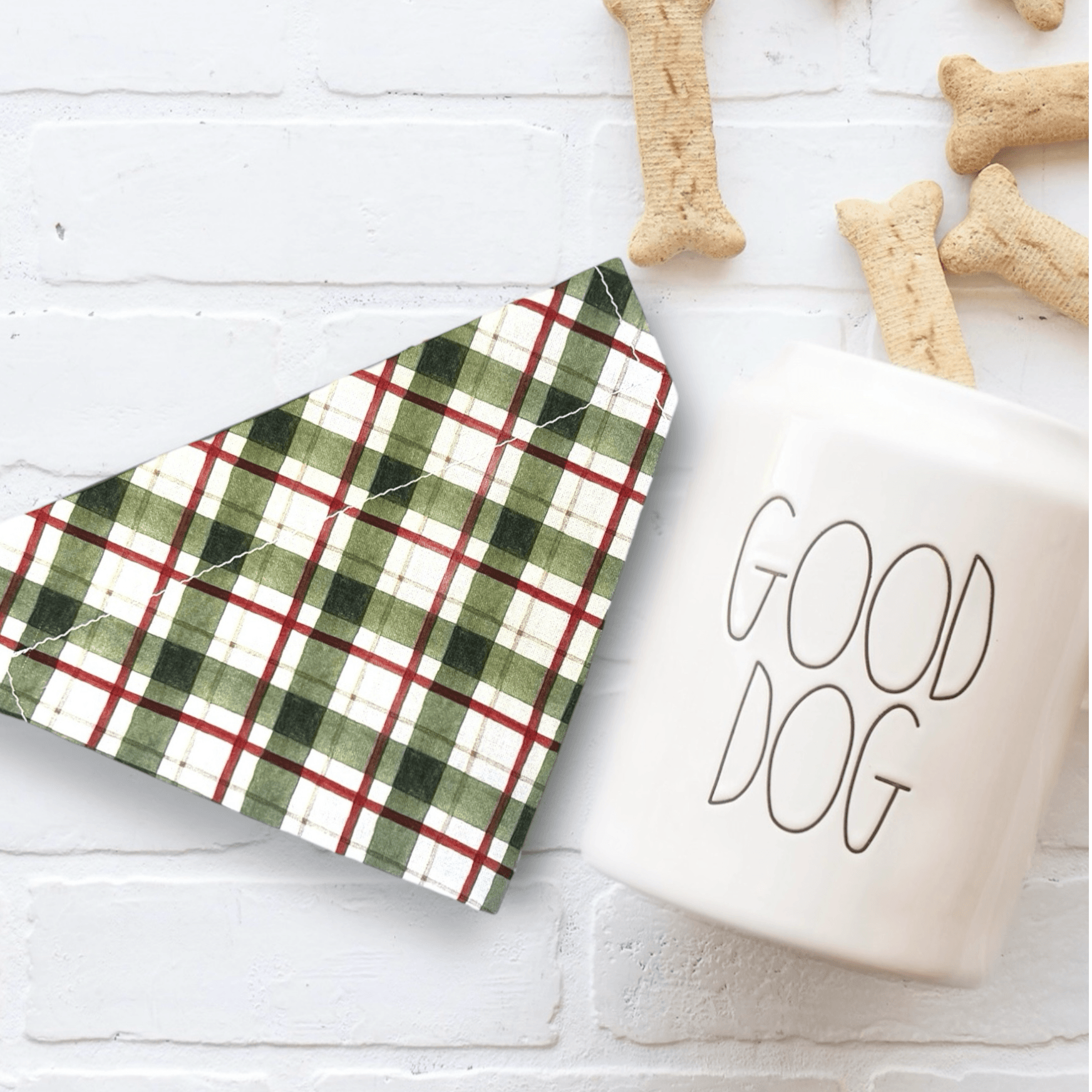 Plaid Christmas dog bandana