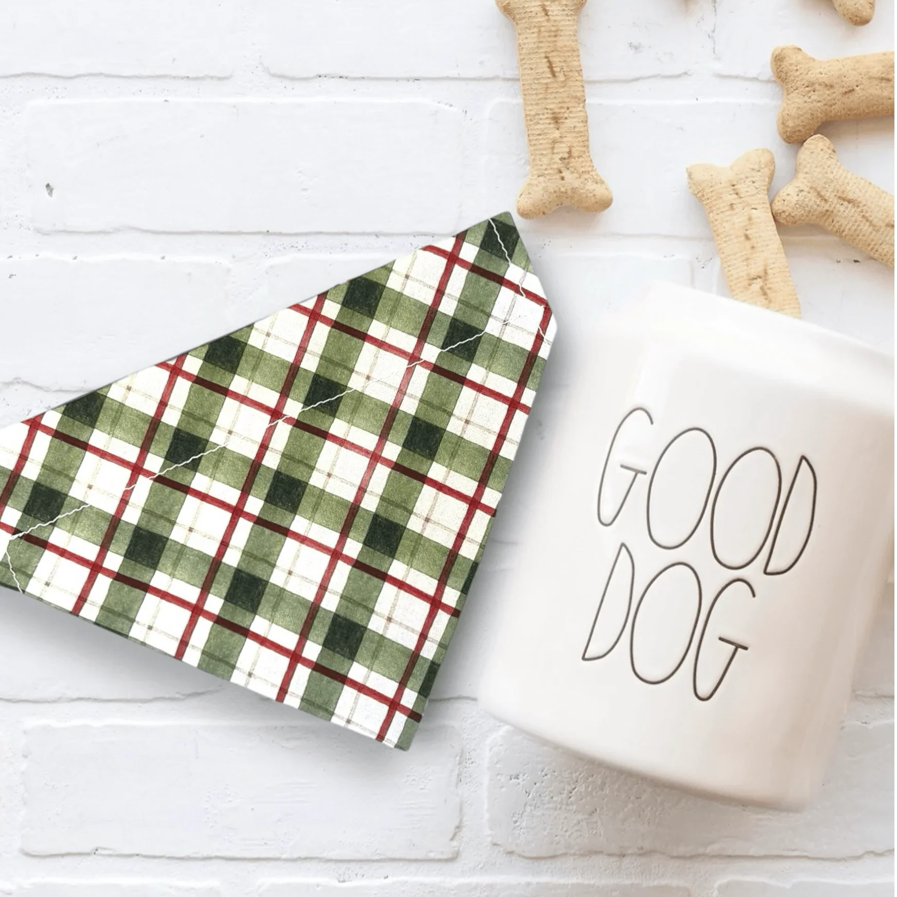 Plaid Christmas dog bandana