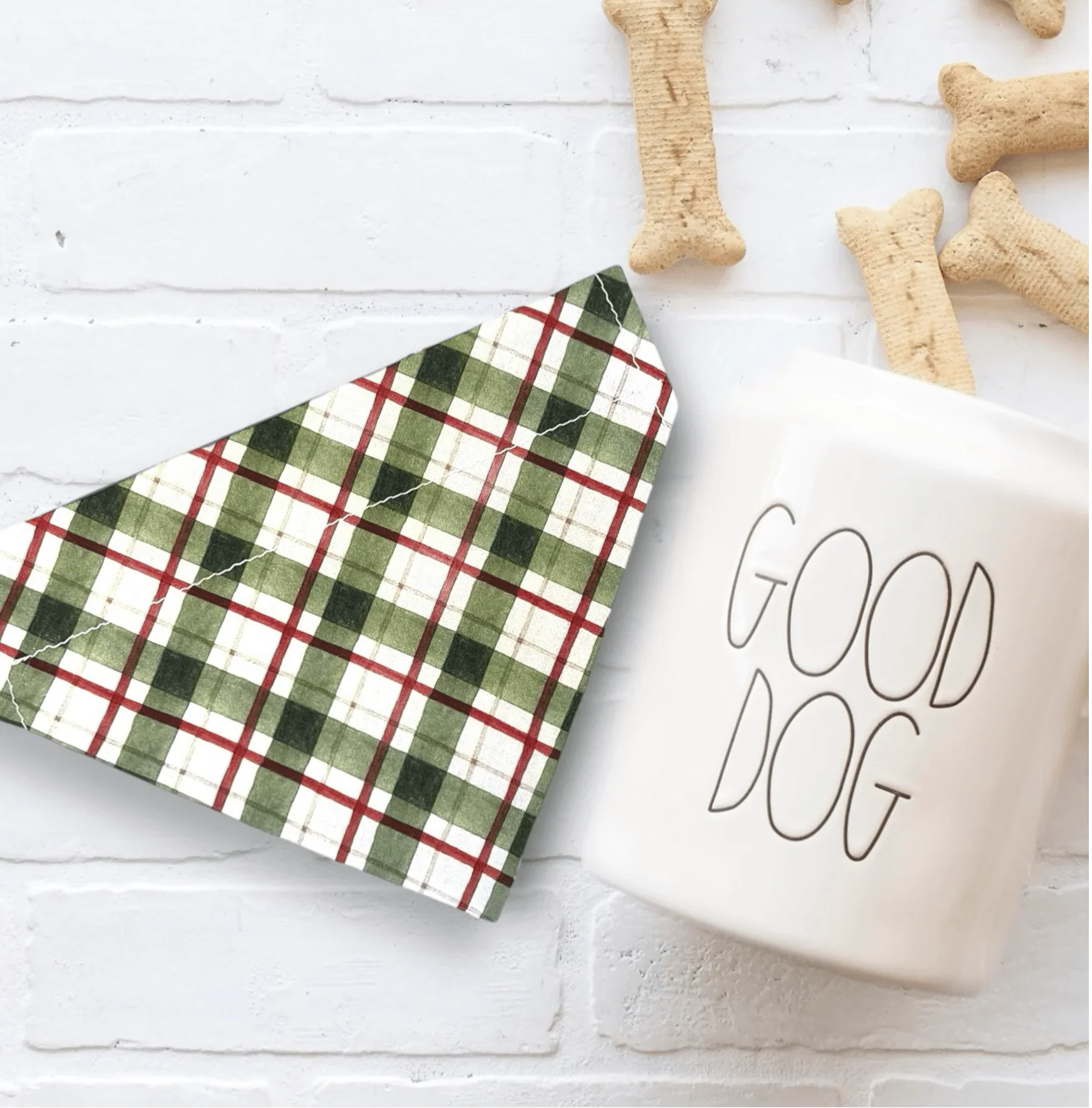 Plaid Christmas dog bandana