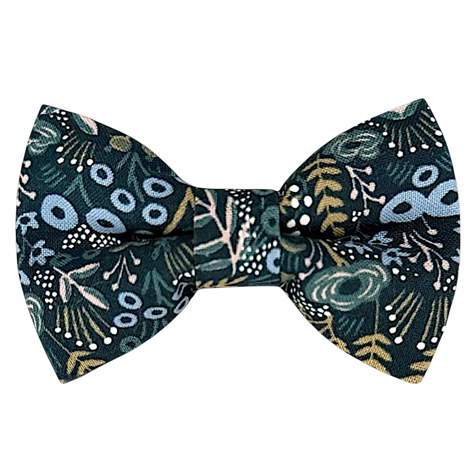 Navy floral men’s bow tie for wedding, ring bearers and groomsmen.