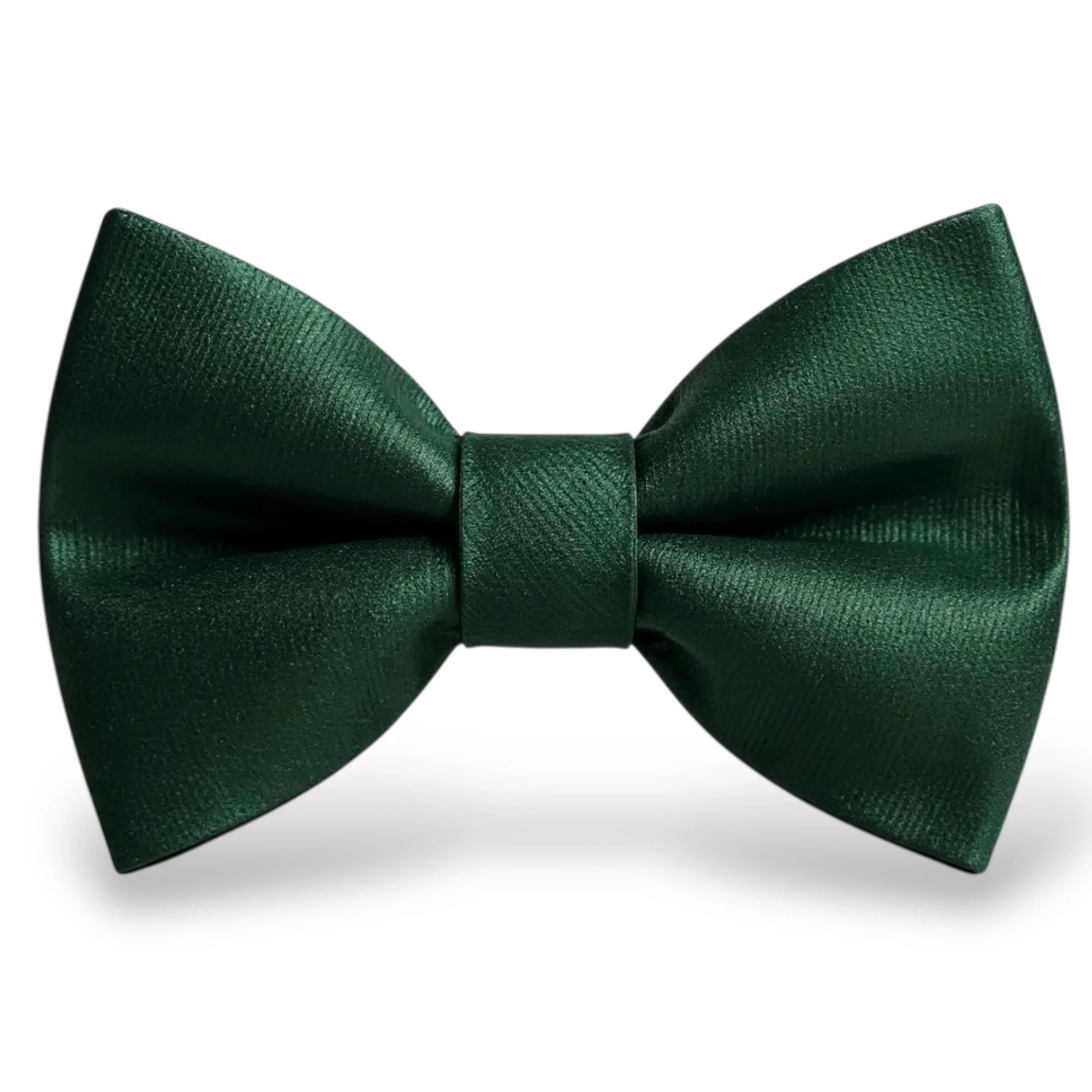Dark green bow tie for men, weddings and groomsmen, or Christmas on a white background