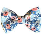 Floral Bow Tie- White, Blue, Pink Rifle Paper Co Garden Party Fabric for wedding, ring bearer outfit or groomsmen.