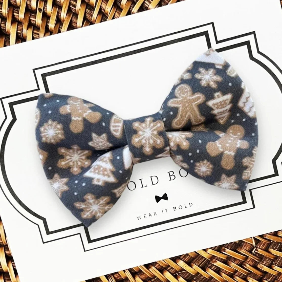 Christmas Cookie Dog bow tie or Cat bow tie for pet bowtie collar for Christmas
