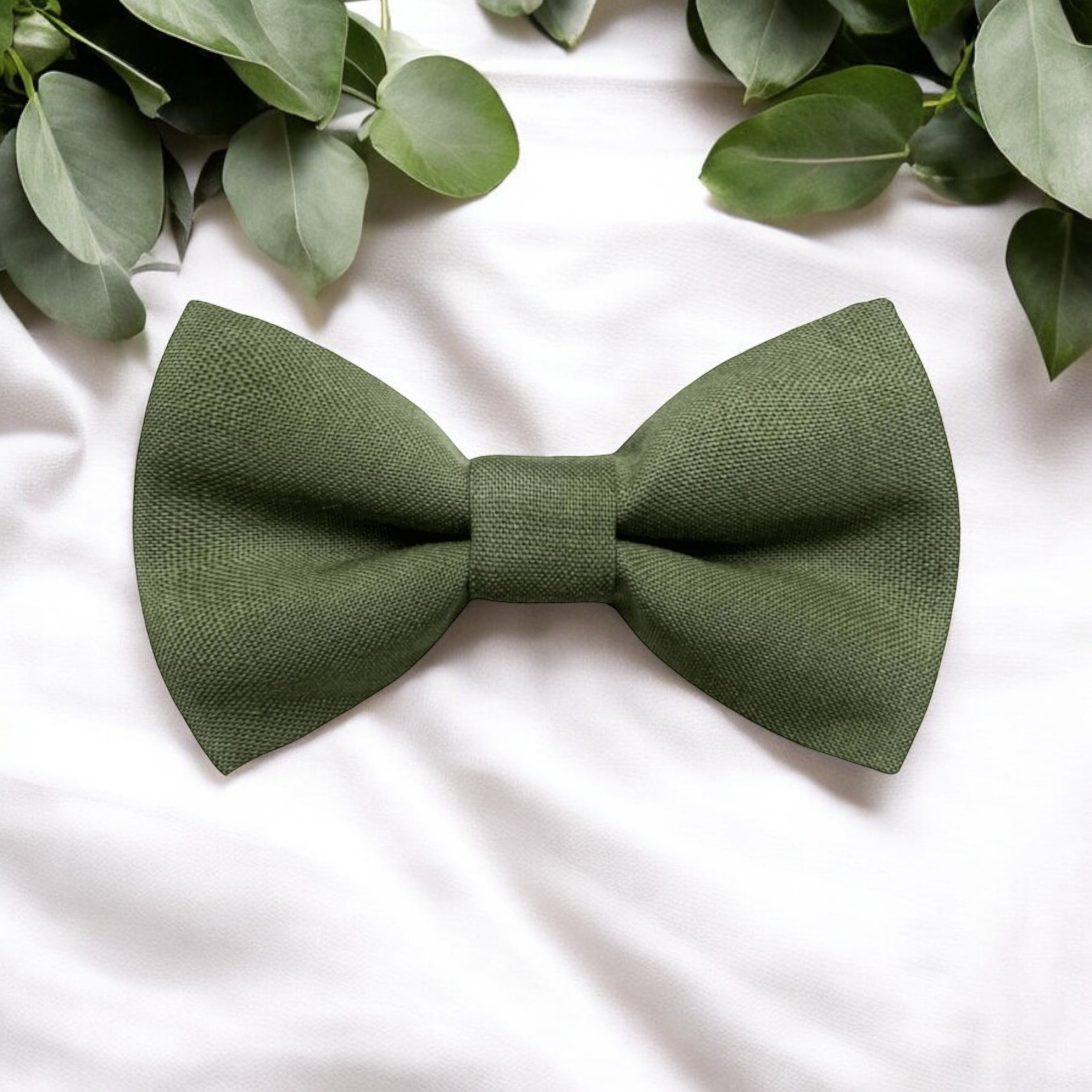 Olive Green Bow Tie- Mens Wedding Bowtie for groomsmen, ring bearers and groom.