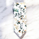Sage green and gold floral men’s tie for wedding.
