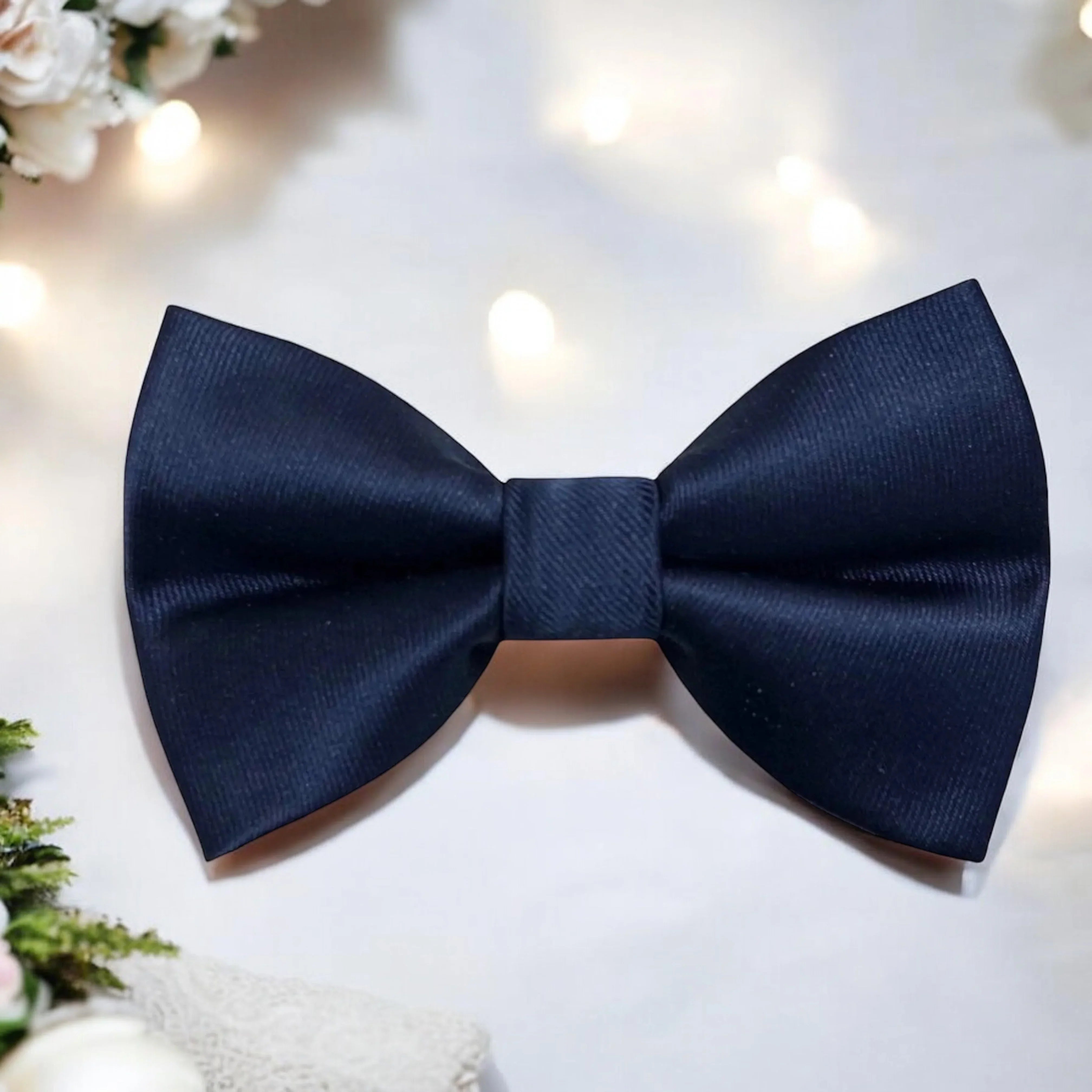 Navy bow tie for men, toddlers and kids handmade in the USA and pre-tied, for wedding, groomsmen and ring bearer.