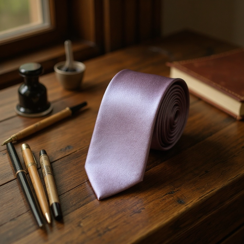 Satin Lavender Haze Necktie- Purple Tie for Men