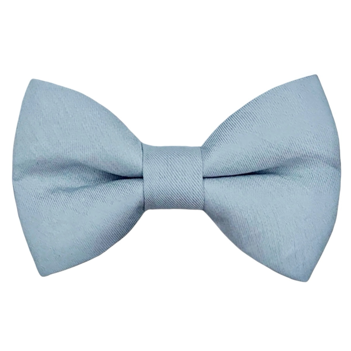 Light dusty blue bow tie on a white background for groomsmen, ring bearer outfit and wedding.