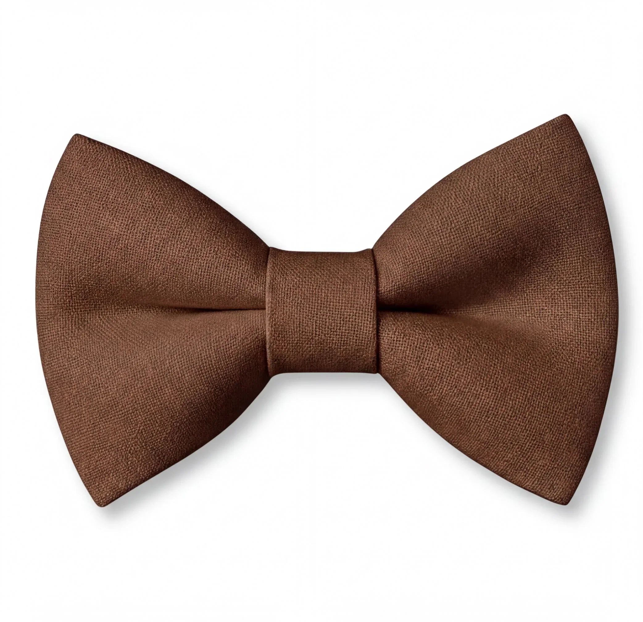 Pre-tied chocolate brown cotton bow tie for men and boys on a white background