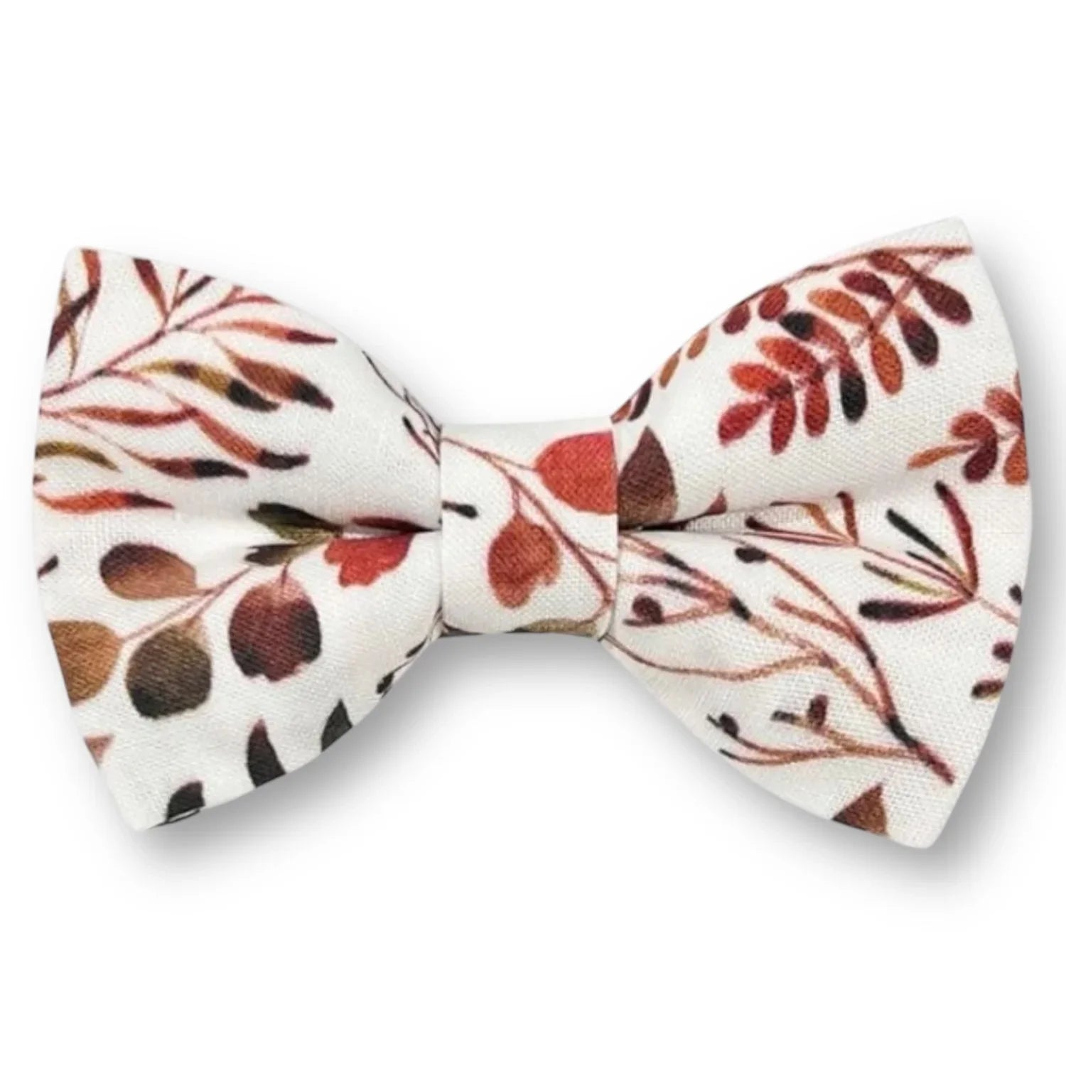 Terracotta Burnt Orange Floral bow tie on a white background