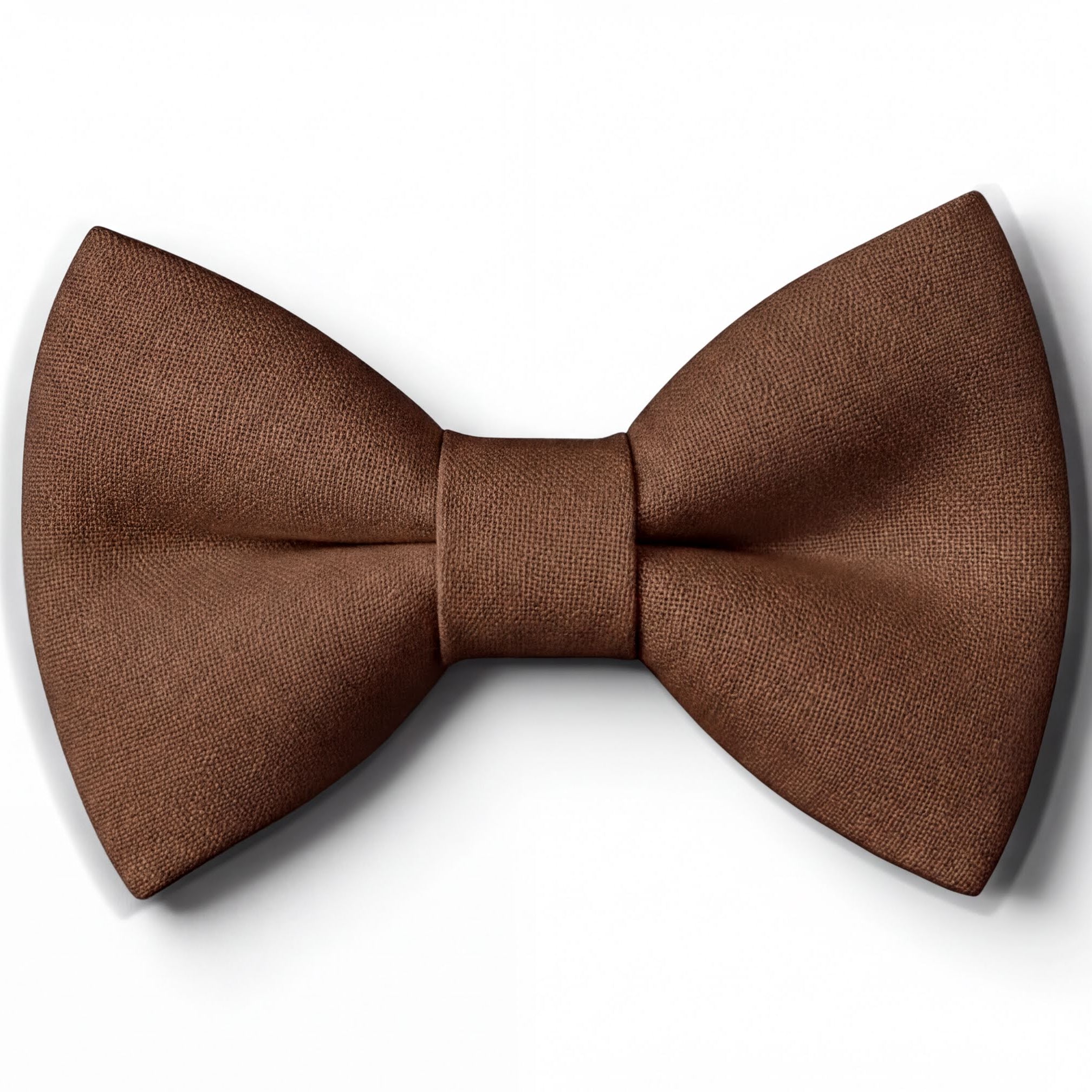 Pre-tied chocolate brown cotton bow tie for men and boys on a white background
