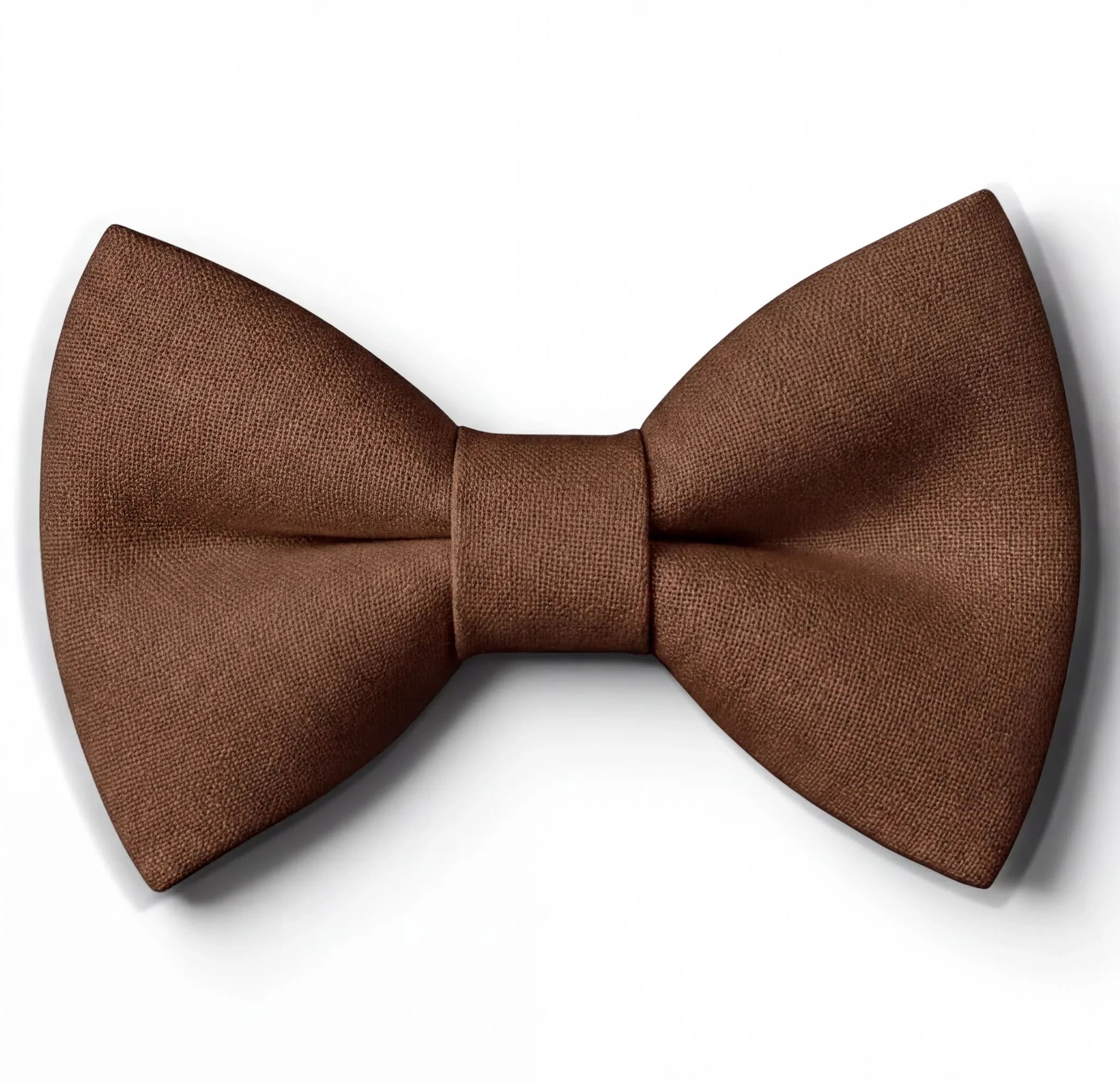 Pre-tied chocolate brown cotton bow tie for men and boys on a white background